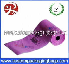 Pink Gravure Printing Eco - friendly Dog Poop Bags With Roller For Dog