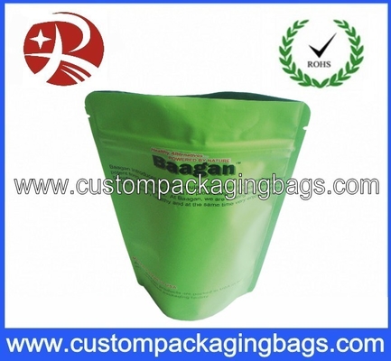 Green PET / AL / PE Aluminium Foil Ziplock Coffee Bag Packaging with Stand up