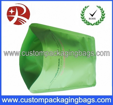 Green PET / AL / PE Aluminium Foil Ziplock Coffee Bag Packaging with Stand up