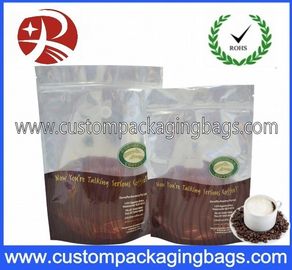 Recyclable Stand Up Coffee Packaging Bags With Air Valve And Zipper