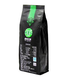 Flat Heat Seal Gusseted Roast Coffee Bean Packaging Bags / Polyester Aluminum Foil Pouches