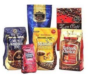 Custom Plastic Coffee Packaging Bags With Valve