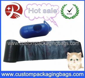 Black Pet Waste Dog Poop Bags Oxo-biodegradable With Blue Dispenser