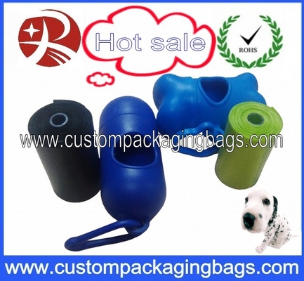 Black Pet Waste Dog Poop Bags Oxo-biodegradable With Blue Dispenser