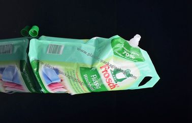 Plain 150ml Liquid Pouch Packaging Stand Up Green With Nozzle