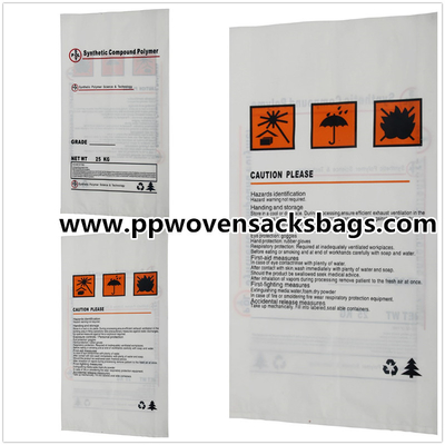 Polyethylene Custom Packaging Bags for Synthetic Compound Polymer 25kg ~ 50kg