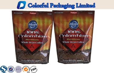 custom Printing resealed stand up food pouches for tea / coffee / cookies