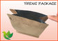 Kraft Paper Flat Bottom Pouch Box Oxygen resistance with pocket zip