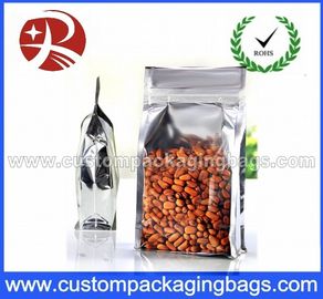 Top Zipper Kraft Paper Coffee Packaging Bags With Square Bottom