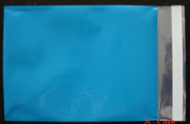 Blue Metalized Adhesive Seal Mailing Plastic Bags For Shipping Clothing