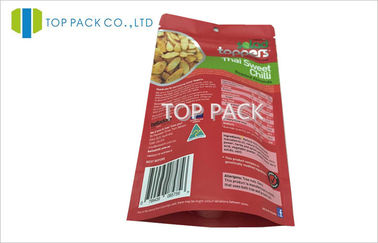 100g Stand Up Custom Food Resealable Foil Pouches Aluminum Foil Lamination