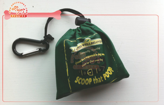 Silk Screen On Fabric Dog Poop Bag Carrier With Compostable And Bio Printing Bag