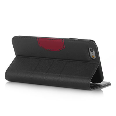 Black Luxury Flat Leather Flip Stand Wallet Case Cover For Apple iPhone 6 4.7"