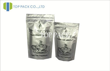 Customized Foil Stand Up resealable kraft paper bags With Zipper For Tea Packaging