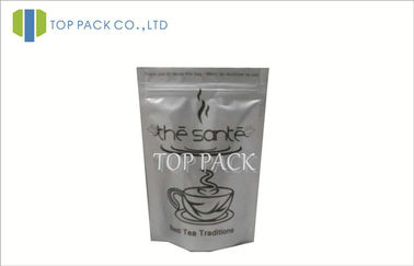 Customized Foil Stand Up resealable kraft paper bags With Zipper For Tea Packaging