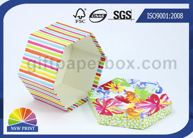 Bespoke Printing Hard Paper Gift Box with Lid , Luxury Hexagon Custom Packaging Boxes