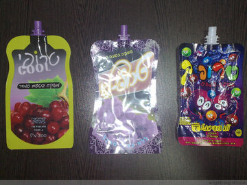 Flexible Printing Stand Up Pouch With Spout Packaging / Freeze Fruit Juice Liquid Packing